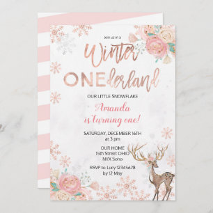 Invitation d'anniversaire de neige d'ONEderland