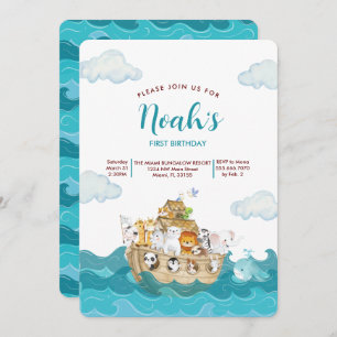 Invitation d'anniversaire de Noah's Ark.