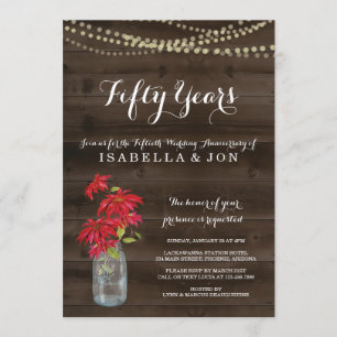 Invitation d'anniversaire de Noël au poinsettia