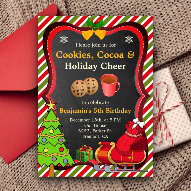 Invitation d'anniversaire de Noël aux cookies au c (Créateur téléchargé)
