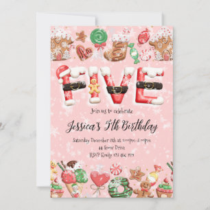 Invitation d'anniversaire de Noël pour 5 ans