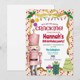 Invitation d'anniversaire de Noël pour fille casse