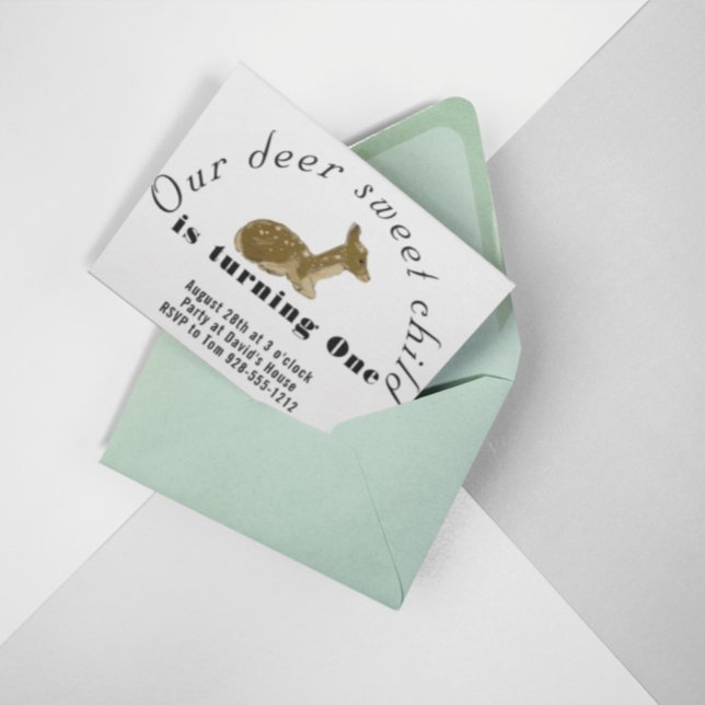 Invitation d'anniversaire de notre bébé doux cerf (Créateur téléchargé)