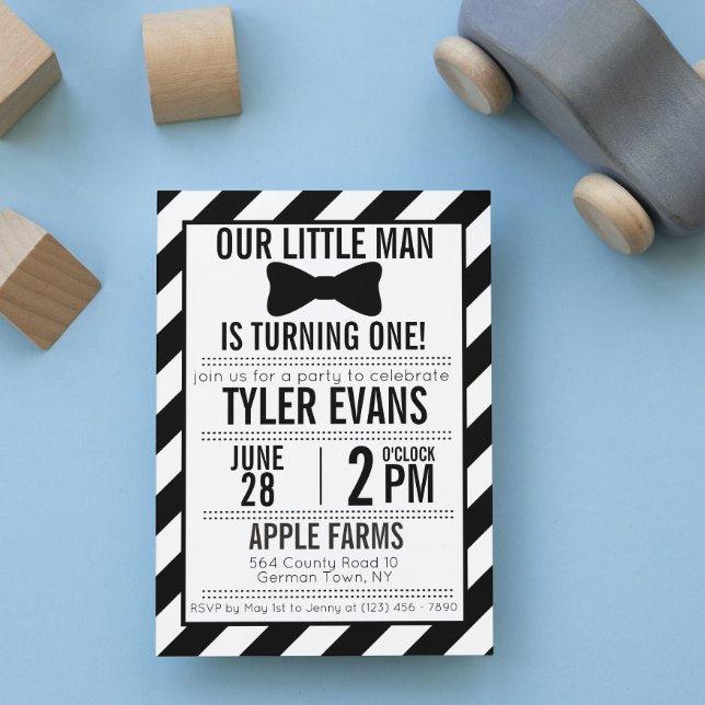 Invitation d'anniversaire de notre Little Man Bowt (Créateur téléchargé)