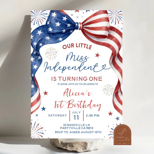 Invitation d'anniversaire de notre Miss Indépendan (Créateur téléchargé)