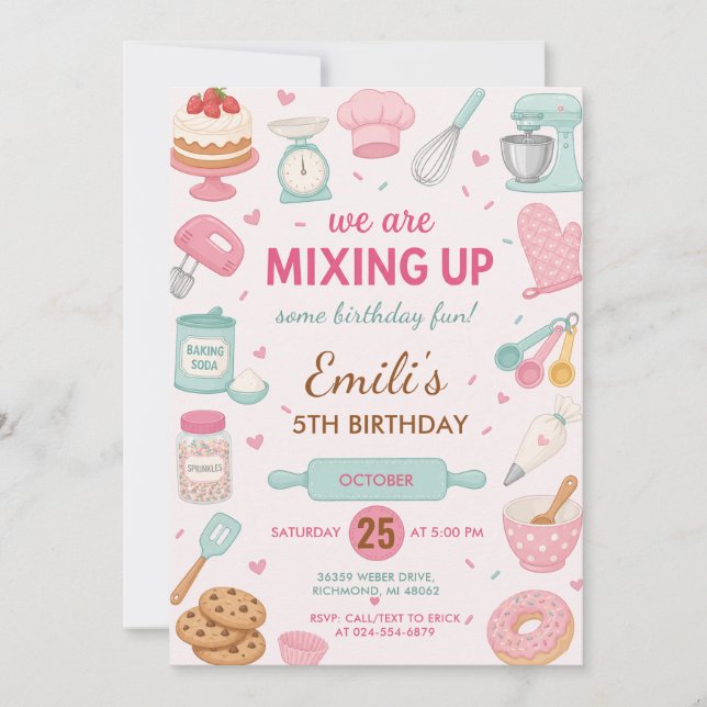 Invitation d'anniversaire de notre petit chef pâti (Devant)