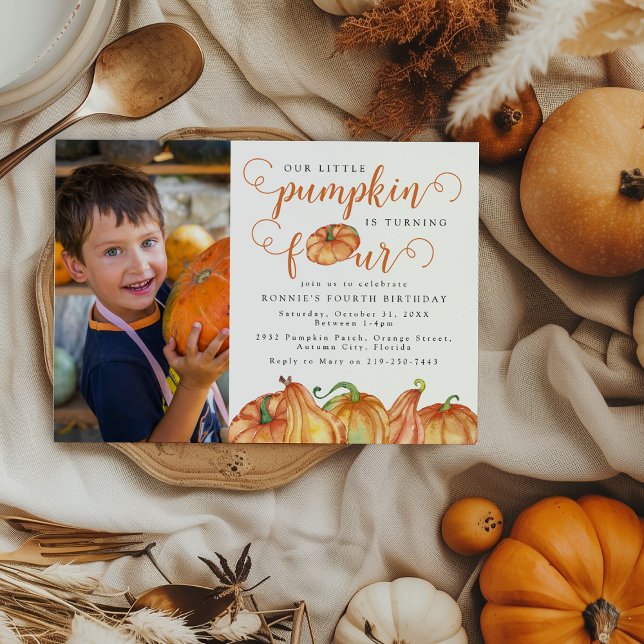 Invitation d'anniversaire de notre petit citrouill (Créateur téléchargé)