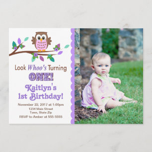 Invitation d'anniversaire de Owl 1er Birthday Part