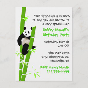 Invitation d'anniversaire de panda