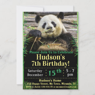 Invitation d'anniversaire de panda