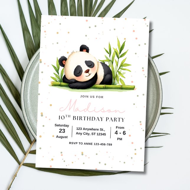 Invitation d'anniversaire de Panda, Anniversaire d (Créateur téléchargé)