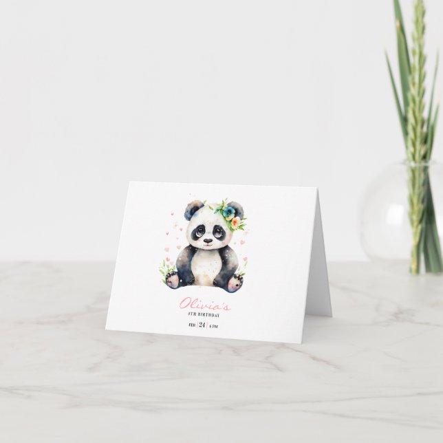 Invitation d'anniversaire de Panda, Invitation d'a (Devant)