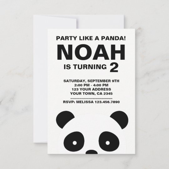 Invitation D Anniversaire De Panda Partie Noire Zazzle Fr