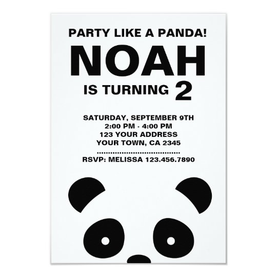 Invitation D Anniversaire De Panda Partie Noire Zazzle Fr