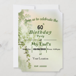 Invitation d'anniversaire de papa