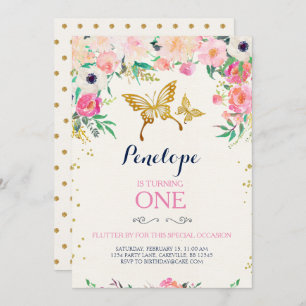 Invitation d'anniversaire de papillon