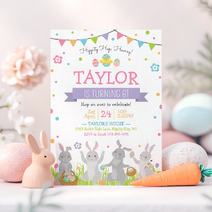 Invitation d'anniversaire de Pâques, Lapin de Pâqu