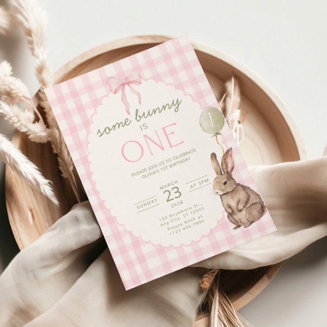 Invitation d'anniversaire de Pâques Some Bunny is  (Créateur téléchargé)
