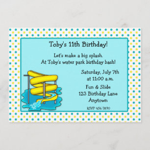 Invitation d'anniversaire de parc aquatique