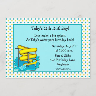 Invitation d'anniversaire de parc aquatique