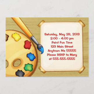 Invitation d'anniversaire de partie de peinture