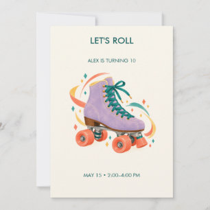 Invitation d'anniversaire de patin à roulettes Rol