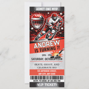 Invitation d'anniversaire de patinage de billet de