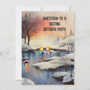 Invitation d'anniversaire de patinage pour enfants