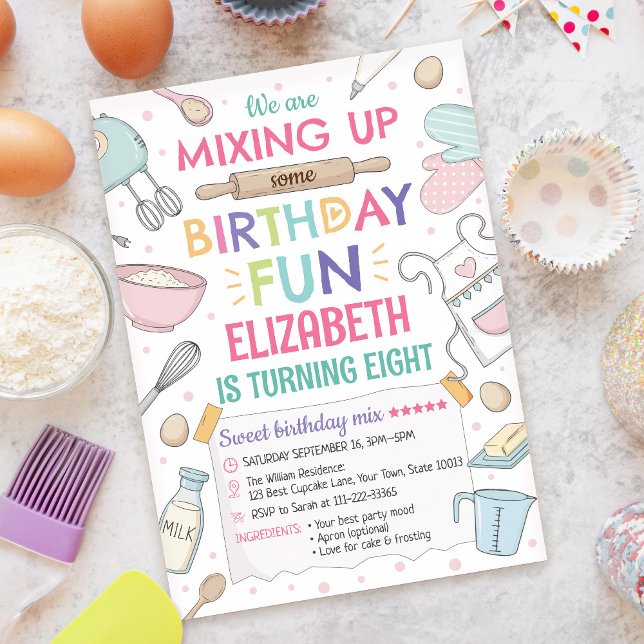 Invitation d'anniversaire de pâtisserie (Créateur téléchargé)