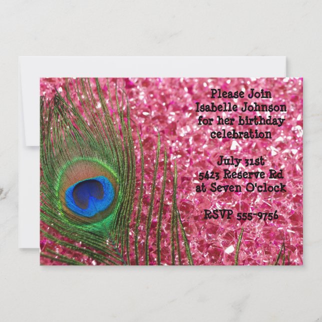 Invitation d'anniversaire de Peacock à la gloire r (Devant)
