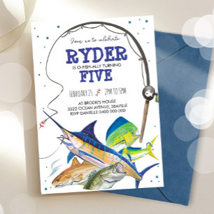 Invitation d'anniversaire de pêche