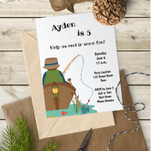 Invitation d'anniversaire de pêche