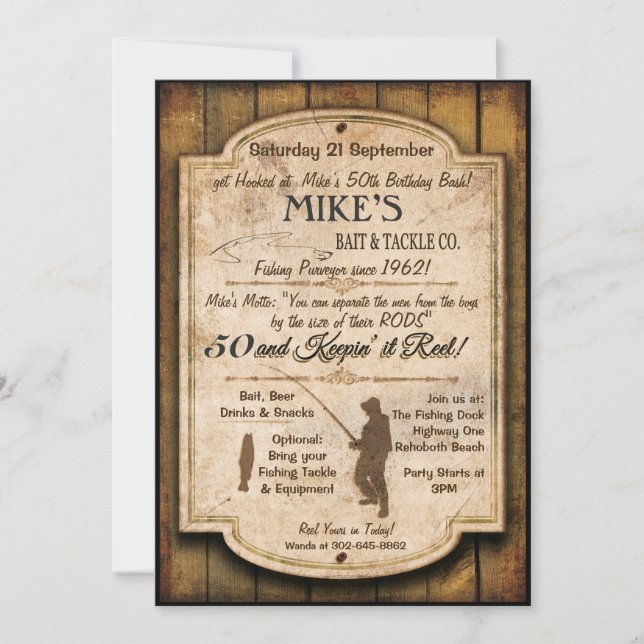 Invitation d'anniversaire de pêche (Devant)