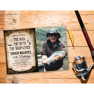 Invitation d'anniversaire de pêche pour homme tous