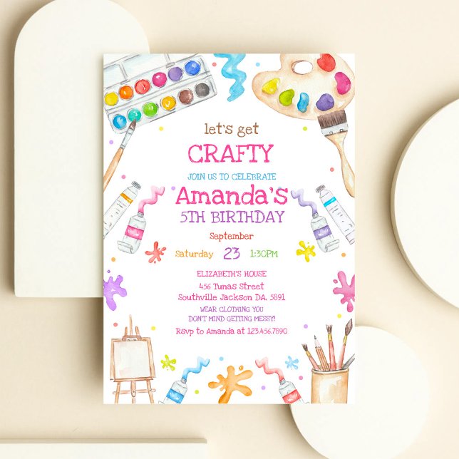 Invitation d'anniversaire de peinture de fête d'ar (Créateur téléchargé)