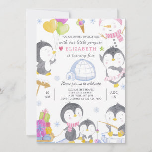 Invitation d'anniversaire de Penguin
