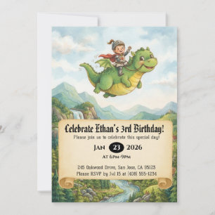 Invitation d'anniversaire de Petit Chevalier monta