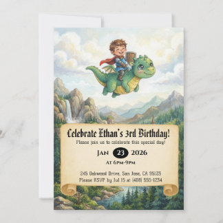 Invitation d'anniversaire de Petit Chevalier monta