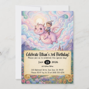 Invitation d'anniversaire de Petit Chevalier monta
