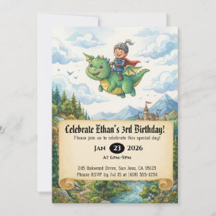 Invitation d'anniversaire de Petit Chevalier monta