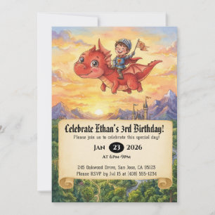 Invitation d'anniversaire de Petit Chevalier monta