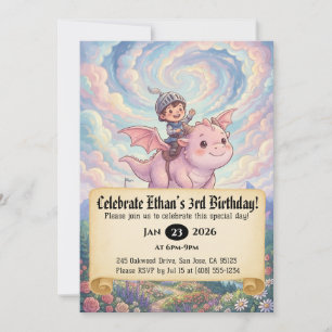 Invitation d'anniversaire de Petit Chevalier monta