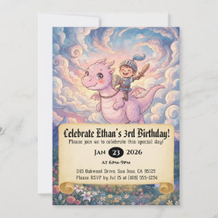 Invitation d'anniversaire de Petit Chevalier monta
