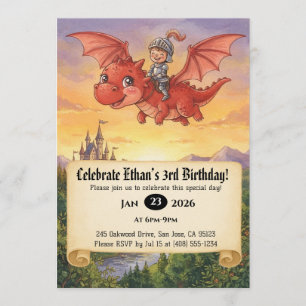 Invitation d'anniversaire de Petit Chevalier monta