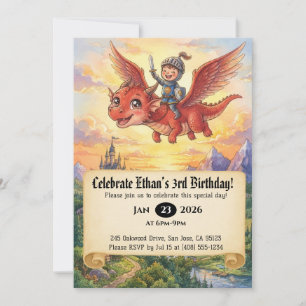 Invitation d'anniversaire de Petit Chevalier monta