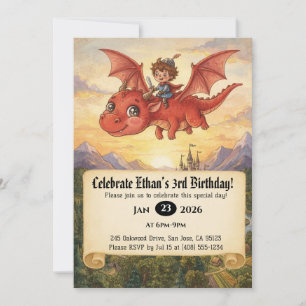 Invitation d'anniversaire de Petit Chevalier monta