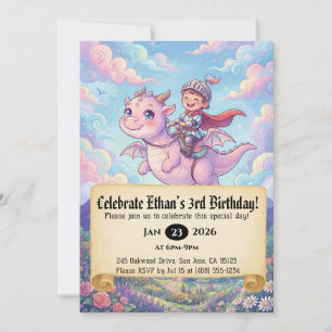 Invitation d'anniversaire de Petit Chevalier monta