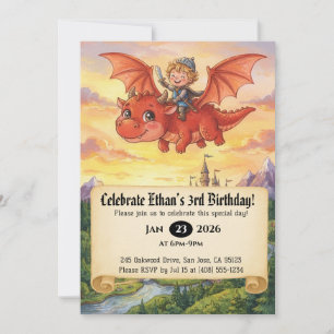 Invitation d'anniversaire de Petit Chevalier monta