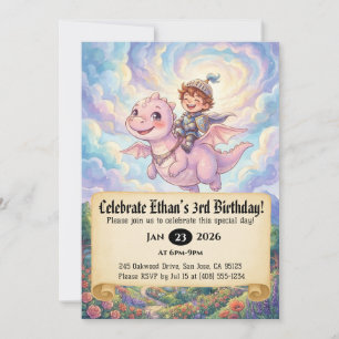 Invitation d'anniversaire de Petit Chevalier monta