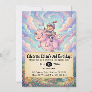 Invitation d'anniversaire de Petit Chevalier monta